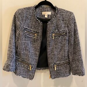 Michael Kors Women Tweed Jacket Size 4 Black